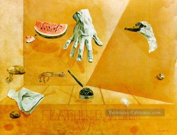 サルバドール・ダリ Painting - 羽の平衡 白鳥の羽の原子間バランス 1947 年 キュビスム ダダ シュルレアリスム サルバドール ダリ